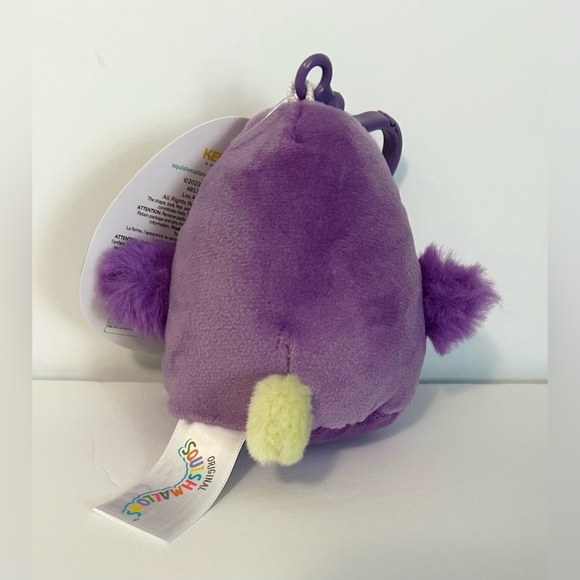 NWT Squishmallows 3.5” Neha the Purple Dodo Bird Clip Plush Keychain - Picture 3 of 3